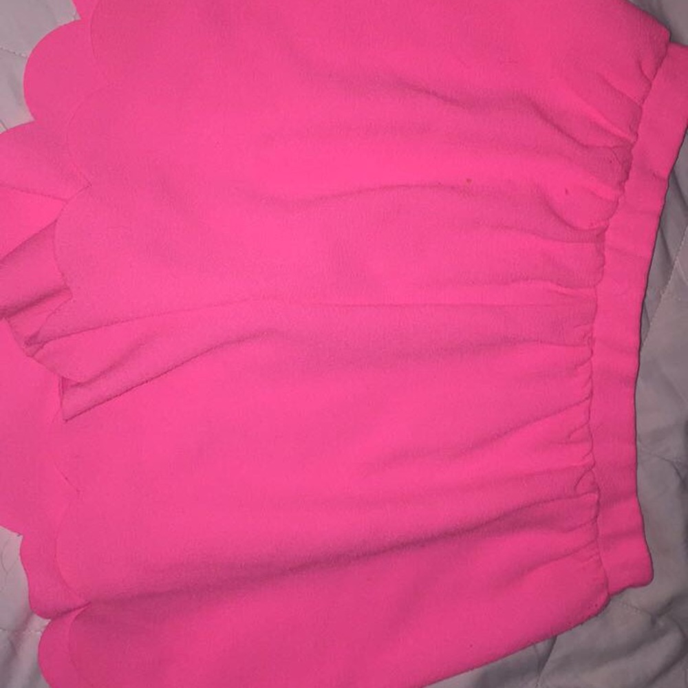Hot Pink scalloped edge shorts